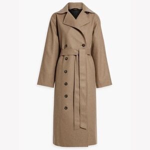 Toteme Terlago Double-Breasted Wool-Blend Trench Coat NWOT